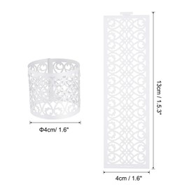sourcing map 50Pcs Napkin Rings Laser Cut Foil Paper, Napkin Holder Hollow Napkin Bands for Weddings Party Serviette Table Decoration Restaurant (White, 5.3 x 1.6")