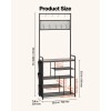 70.9 in Freestanding 4-Tier Shoe Rack Organizer with Hooks Side