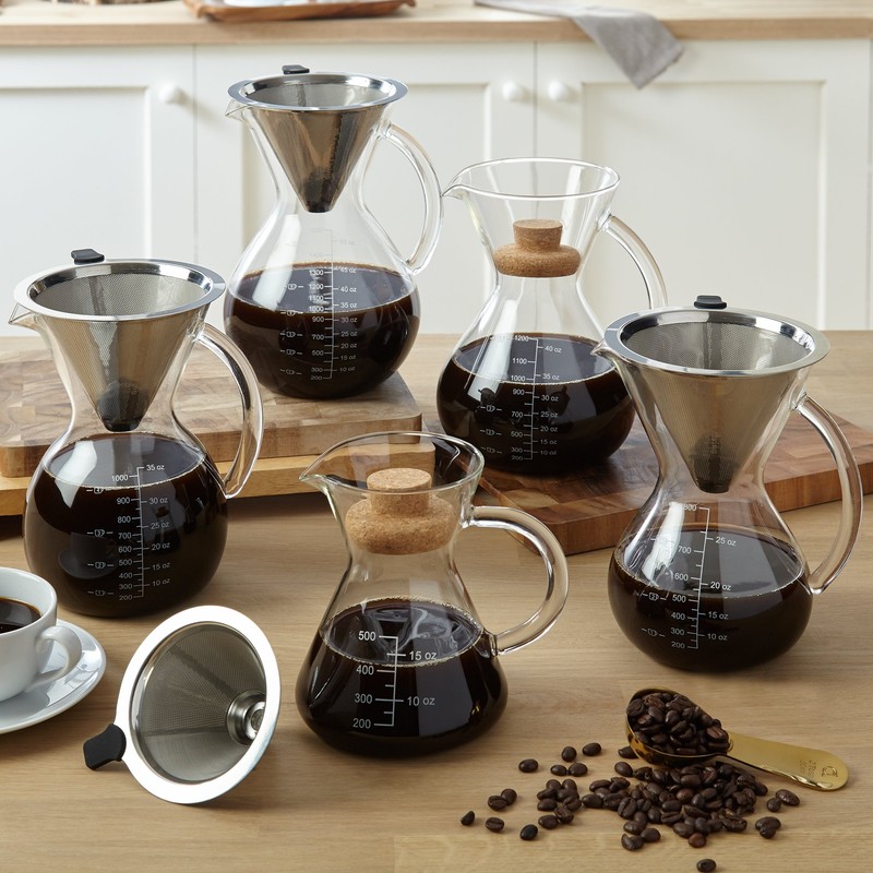 Apace Living SultryBrew Pour Over Kaffeebereiter inkl. Kaffeeschaufel und Korkdeckel