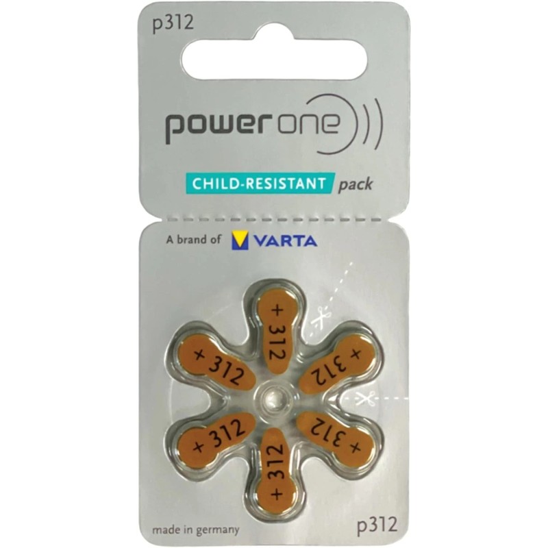 Power-One Power One Size 312 PR41 1.45V Hearing Aid Batteries