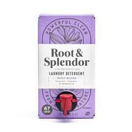Root & Splendor Ultra Concentrated All Natural Laundry Detergent Liquid - Plant Based, Enzymatic Laundry Soap, Hush Scent, 1 Liter, 67 Loads