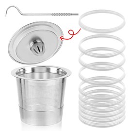 10 Pcs Silicone Gaskets with Circle Crochet for Keurig Stainless Steel Refillable K Cup, Reusable Gasket Ring Replacement Silicone Seals for Keurig Reusable k Cup Coffee Filter