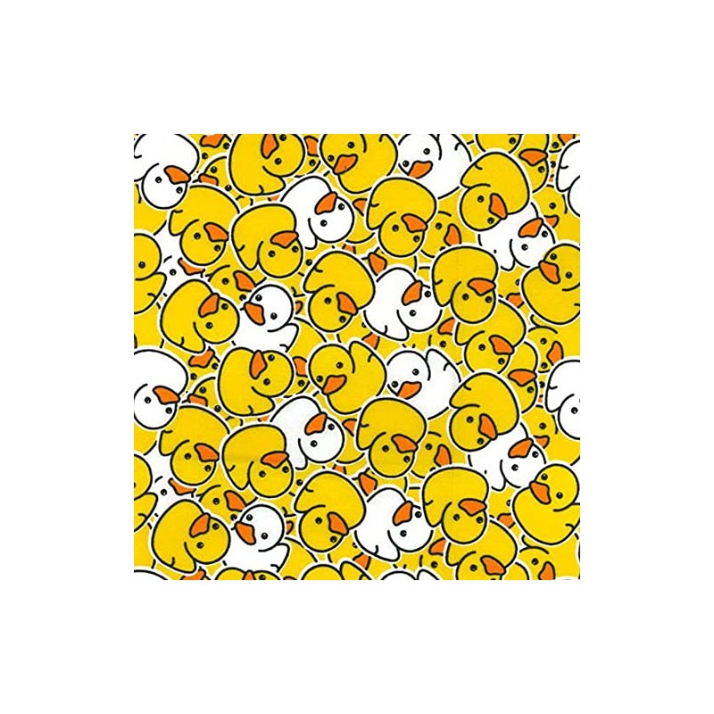 Polycotton Fabric Tossed Rubber Ducks Animals Kids Childrens (per metre)