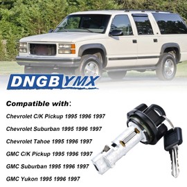 Ignition Switch Lock Cylinder Door Lock Cylinder Compatible with 1995 1996 1997 Chevy GMC C/K Pickup Suburban Tahoe Yukon Replace OE# 702671 702674
