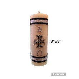 Cirio Para Difuntos  8”x3”  Parafina Y Cera hecho En mexico