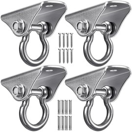 BeneLabel Heavy Duty Swing Hangers, Stainless Steel Swing Hooks for Wooden and Concrete Ceiling, 1000 LB Capacity, 180° Swing, Ideal for Hammock, Swing Chair, Yoga, Sandbag, and More, 4 Pack