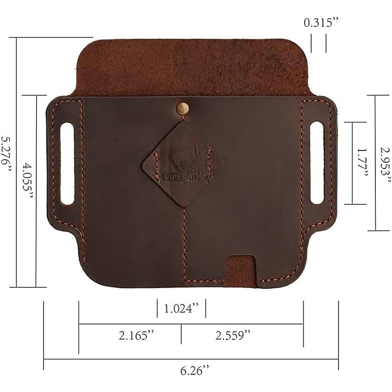 VIPERADE PJ19 Leather EDC Leather Sheath Bag Organiser Leather Tactical