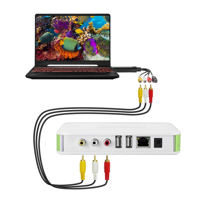 Video Collection Card Black Portable USB 2.0 for Windows XP/Vista/7/8/10/Linux