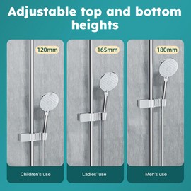 Shower Head Holder, Adjustable Shower Head Holder 22-25 mm, 35° Adjustable Shower Holder, Alloy Shower Head Holders without Drilling, for Hand Shower or Shower Head for Bathroom, Easy Installation