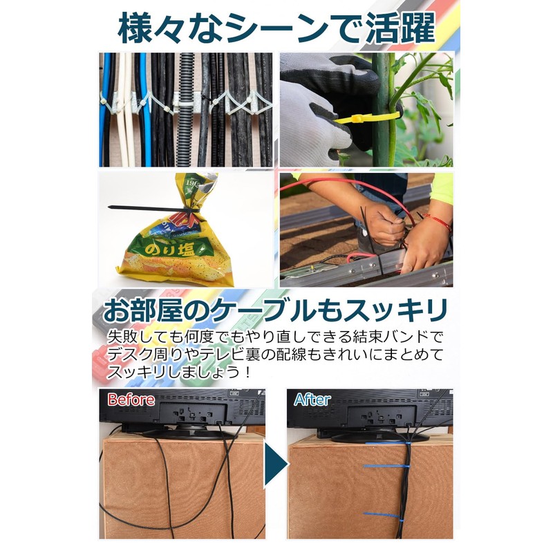 Parhaat [Repeating Cable Ties] Width 0.2 x Length 7.9 inches