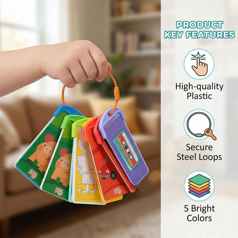 Floruvia 10 Pcs Durable Plastic Card Holders with 3 Ring