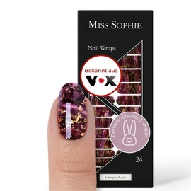 Miss Sophie Nagelfolie - Delicate Tips - Transparent, Glitzer, Weiß, Nail Wraps - 24 ultra-dünne selbstklebende langanhaltende Nagelfolien