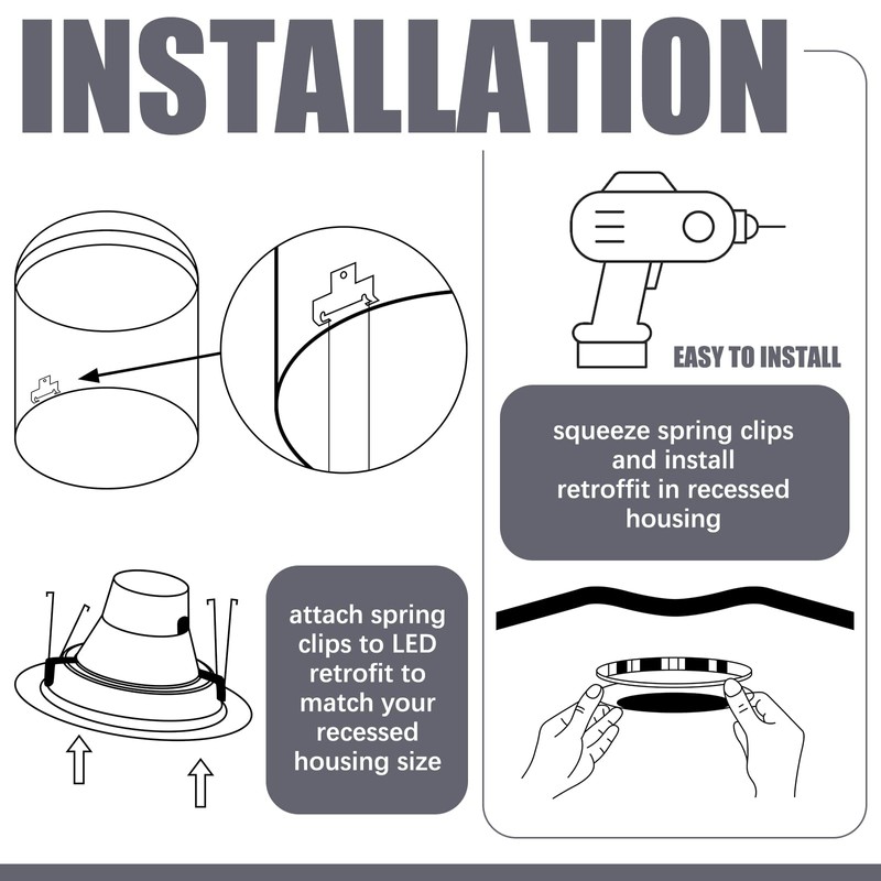 Yexiya 10 Pcs Recessed Light Clips Downlight Housing C Clips