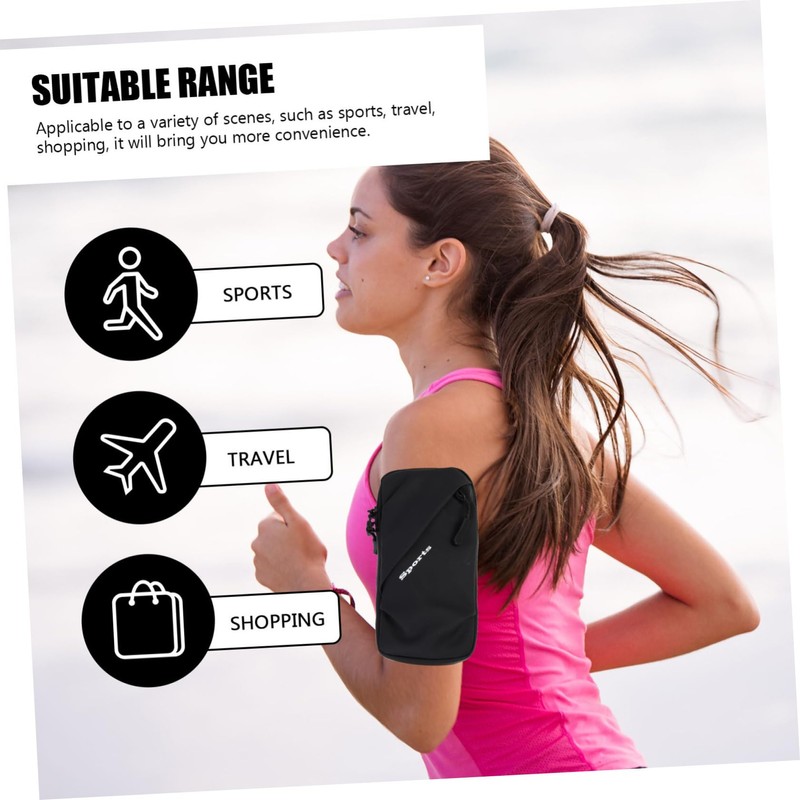 WOONEKY Elastic Arm Phone Sleeve Running Armband Pouch for Outdoor