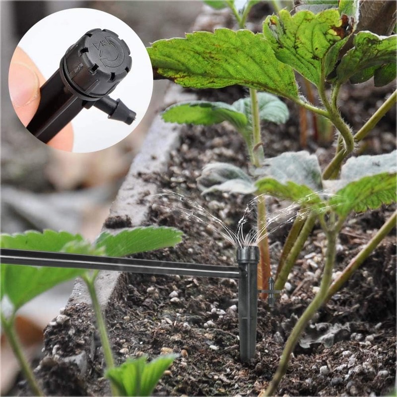 100 Pcs Drip Irrigation Emitters, 1/4" Inch Universal 360 Degree
