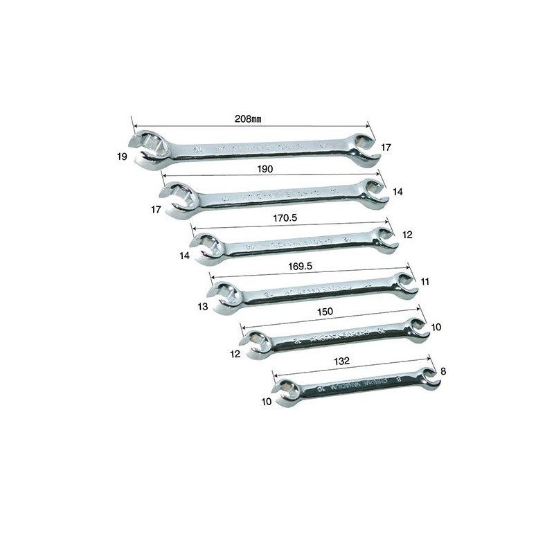 pa-man PTVT62 Flare Nut Wrench Set, 6 Piece Set, 0.3