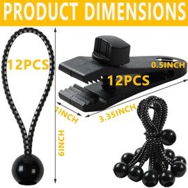 Tarp Clips Heavy Duty Lock Grip, Borogo 24 Pack Tarp Clamps Heavy Duty, Shark Tent Fastener Clips Holder, Pool Awning Cover Bungee Cord Clip