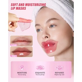 32 Pairs Lip Mask&Eye Mask Set, Supplied Skin Care Lip&Eye Pads,Moisturizing Lip Masks for Dry Lips Daily Spa,Crystal Hydrating Under Eyes Patches for Puffy Eyes Women Stocking Stuffers Bulk Gift