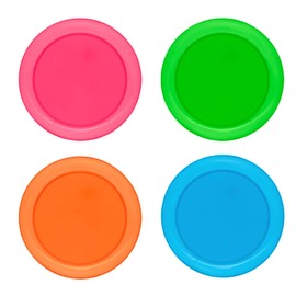Party Essentials Colors Plastic Party Supplies, 80-Count, 7.5" Round Salad Plates, Assorted Neon