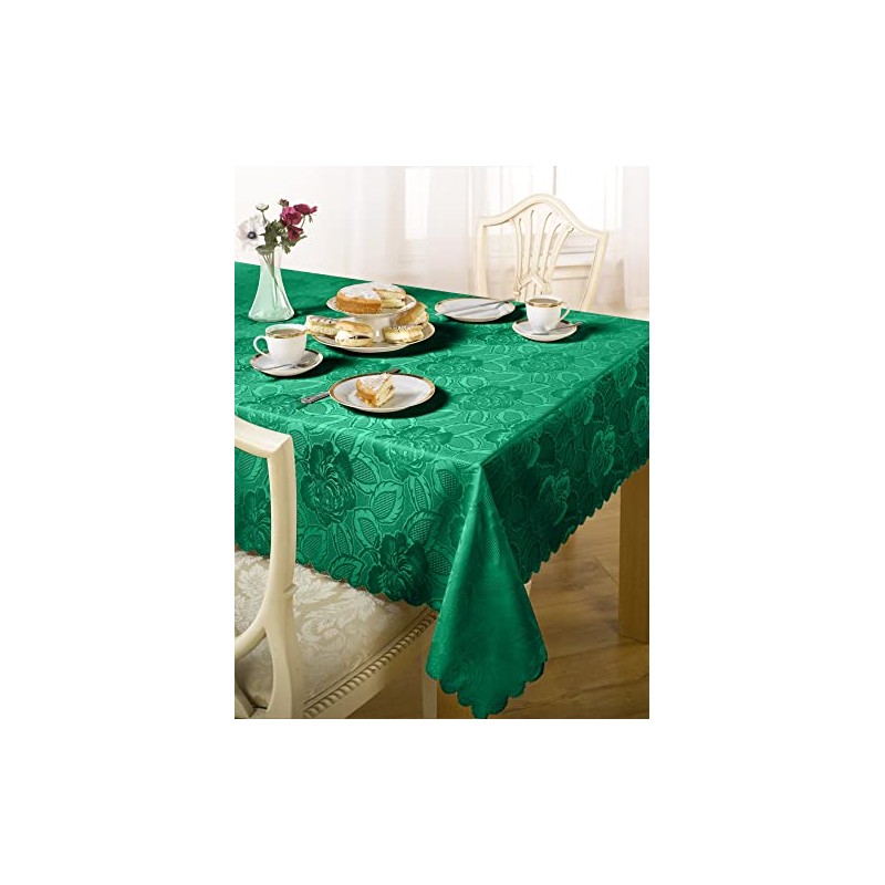 Emma Barclay Damask Rose Tablecloth, Forest Green, 50 x 70