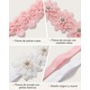 3 Diademas para Bebe Niña,moños para Bebe Rosa y Blanco