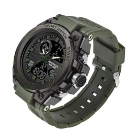 AIMES Men's Watches Sports Outdoor Waterproof Military Watch Date Multi Function Tactics LED Alarm Stopwatch