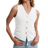 WUDODO Sweater Vest Women Dressy Button Up Knit Sleeveless Tank