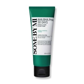 SOME BY MI AHA BHA PHA 30 Days Miracle Acne Clear Foam – 3.38oz, 100ml – Korean Acne Face Wash for Smooth & Clear Skin – Salicylic Acid Cleanser for Exfoliation & Sebum Control – Korean Skin Care