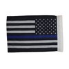 Hot Rides Durable Motorcycle Flag USA Black with Blue Line
