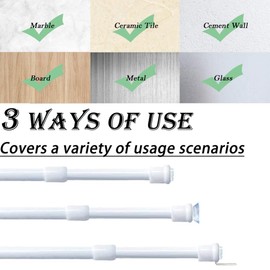 Pack of 2 Clamping Rods for Curtains, Tension Rod, No Drilling, Extendable Telescopic Rod for Clamping, for Curtains, Cabinets, DIY Shelf, Black (55-86 cm)