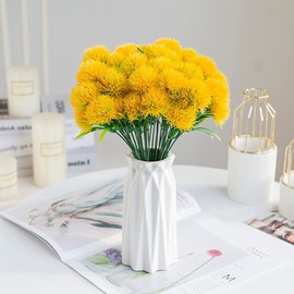 LOVENIMEN Artificial Fake Dandelion Flowers (Yellow 10 Pcs) Plastic Plants Faux Flower for Outdoor Indoor Home Garden Party Room Office Wedding Table Centerpieces DIY Planting Filler Decoration
