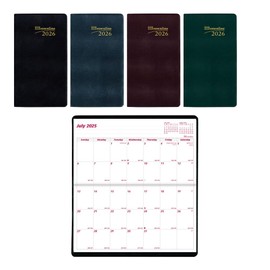 Brownline® Essential Monthly Pocket Planner, 18 Months, July 2025 to December 2026, Stitched Binding, 6.5" x 3.5", Assorted Colors (CA12.AST-26)