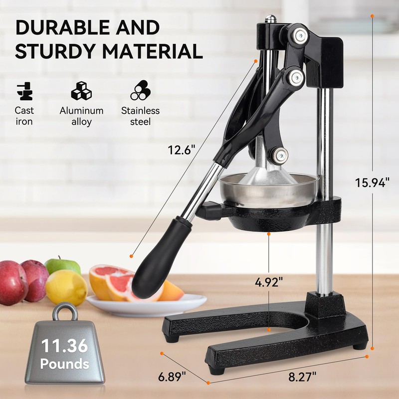 NCUE Cast Iron Juicer, Manual Juicer Hand Press for Citrus