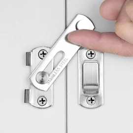 INIRET 4 Packs Barn Door Latches，2.75” x 2.02” Brushed Nickel Stainless Steel barn gate flip Door Latch Bi-fold Door Lock,Sliding Door Antique Lock Gate Latches Wine Cabinet Closet Door Latches