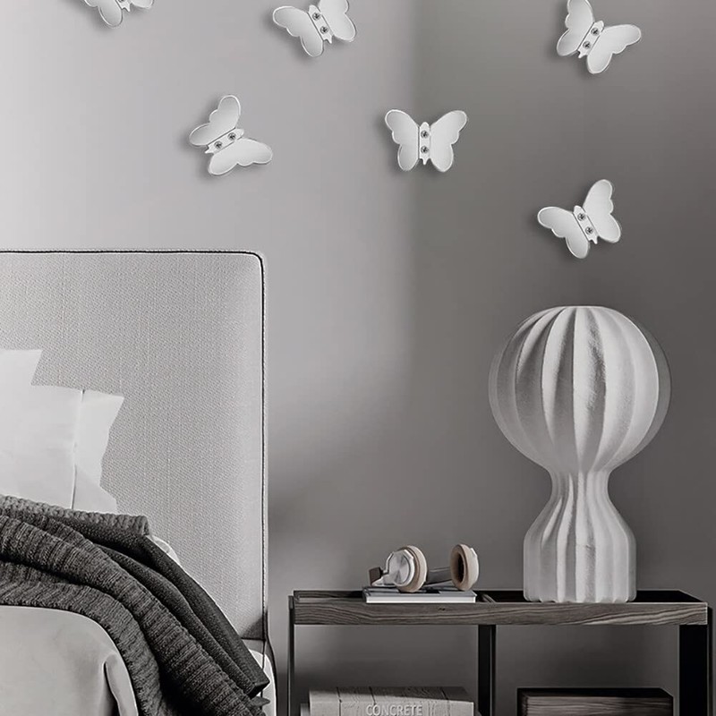 Uposao 6Pcs Stainless Steel Wall Hook, Butterfly Shaped Hooks Bathroom