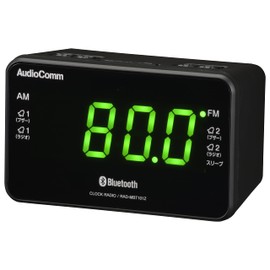 Ohm Electric AudioComm Bluetooth Clock Radio Digital Clock Wireless Speaker AMFM RAD-MBT101Z 03-0775 OHM Black