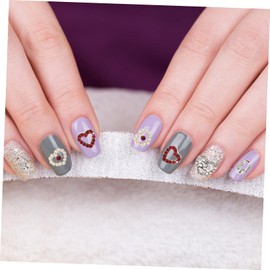 Healvian Valentines Nail Charms Set 40pcs Heart Nail Rhinestones Decor for DIY Nail Art Accessory