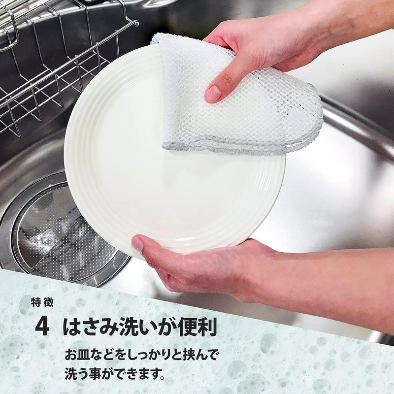 Wise Fast Foam Drying Antibacterial Mesh Dishwashing x 5 Piece