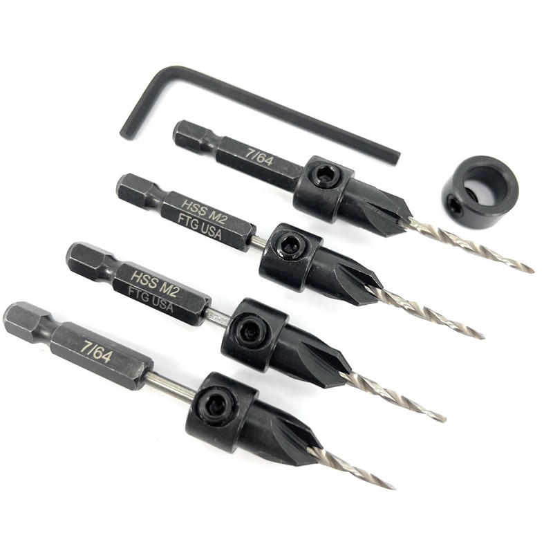 FTG USA Countersink Drill Bit Set 4 Pc #4 (7/64")