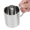 Stainless Steel Mug with Handle Lid DoubleLayer Heat Insulation Cup
