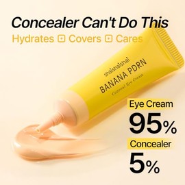 shaishaishai BANANA PDRN Conceal - Crema hidratante para debajo de los ojos y cobertura de círculos oscuros, fórmula avanzada con PDRN + ectoína, anti