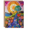 Artery8 Bright Colourful Hippy Artwork Flowers Sun Trees Greeting Birthday