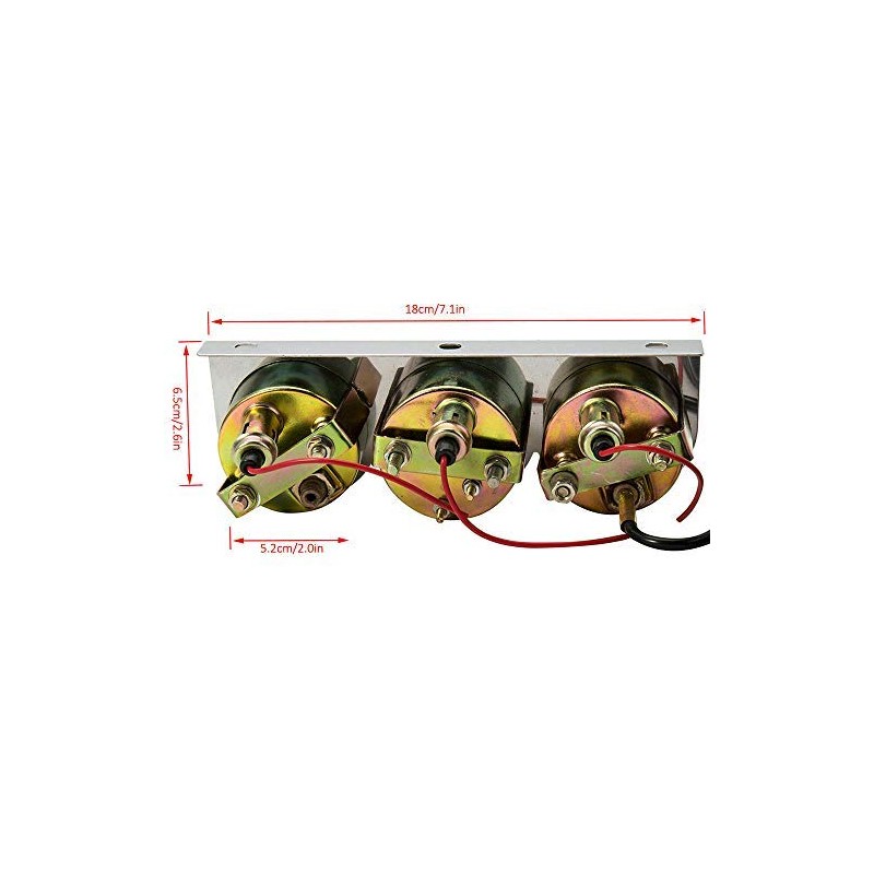 MASO 2'' Inch 52mm Oil Temp Oil Pressure Volts Triple