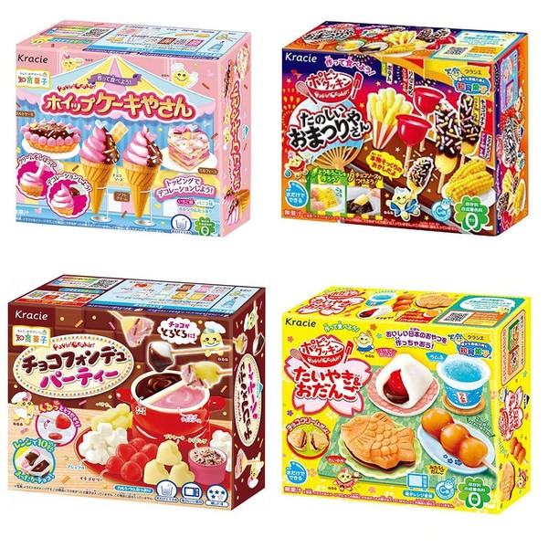 Popin' Cookin' Cookin' Kit de bricolaje japonés Surtido de 4 piezas Kracie Kids Snack Food Ninjapo