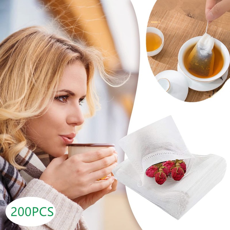 YFFSFDC Disposable Bags 200 Pcs (8cm x 12cm) Tea Bags