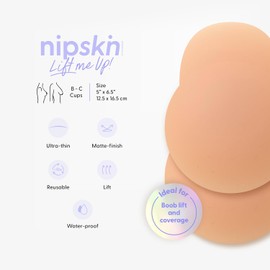 NIPSKIN - Cubre Pezones Lift Me Up Nipple Covers de Silicona Grado Médico - Adhesivos, Invisibles y Reutilizables - Pezoneras Redondas en Distintos Tonos de Piel