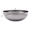 Creative Co-Op Round Hammered Metal Bowl, Oxidized Silver