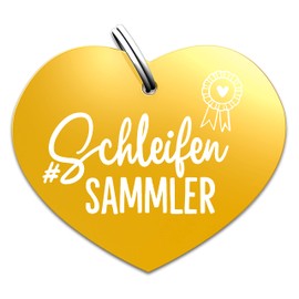 Soulhorse Brand Horse Pony Dogs Lucky Tag Horse Tag Gücksbringer Guardian Angel Saddle Heart Bridle Bridle Breastplate Key Ring Talisman for Animals and People (Bow Collector, Gold)