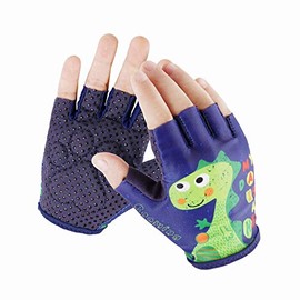 Kids Half-Finger Monkey Bar Gloves for Age 1-9 Boys Girls Climbing Biking Good Grip Control Gloves for Gymnastics Balance Boards Outdoor Sports (Blue, S)
