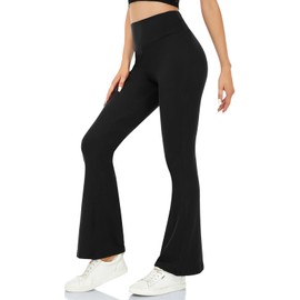 GROTEEN Women's Flare Leggings-Bootcut Yoga Pants for Women High Waisted Workout Bootleg Work Pants Dress Pants Black